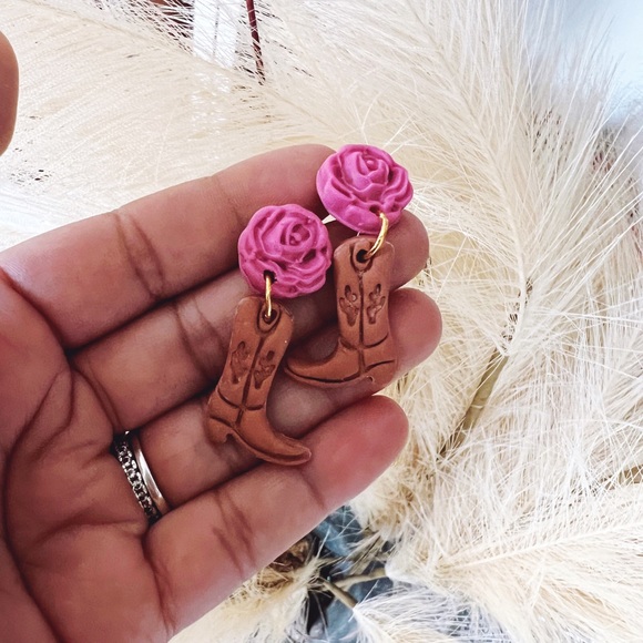 Cowgirl Boots + Rose Earrings - Picture 5 of 7